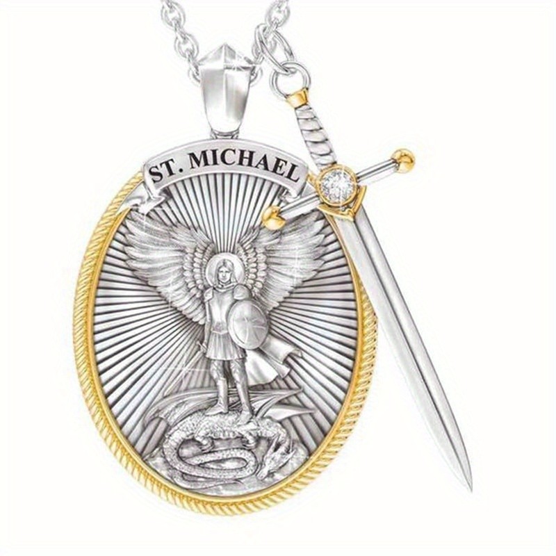 Catholic Patron Saint Pendant Michael St. Michael The Archangel Pendant Necklace