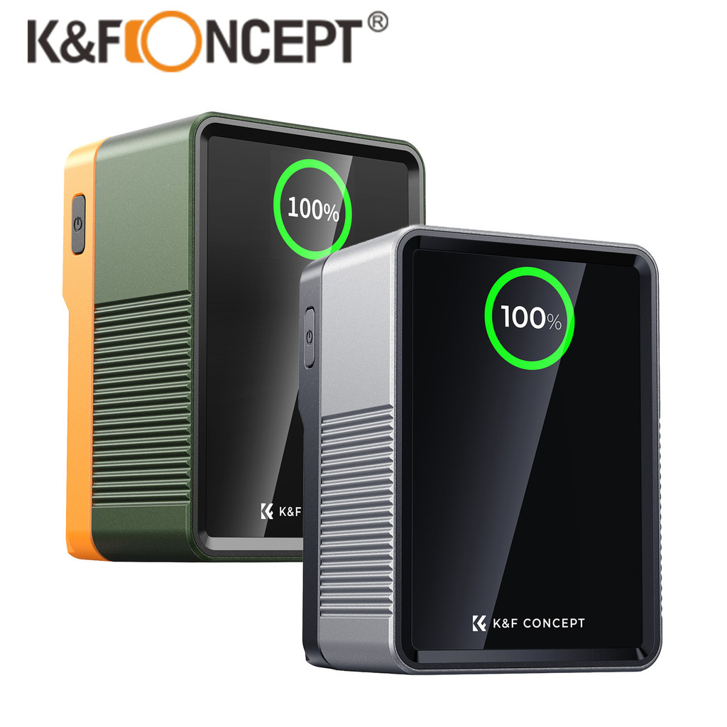 K&F Concept 99Wh Mini V Mount Battery 6700mAh PD100W Fast arging For Camera Camcorder Video Light Mo