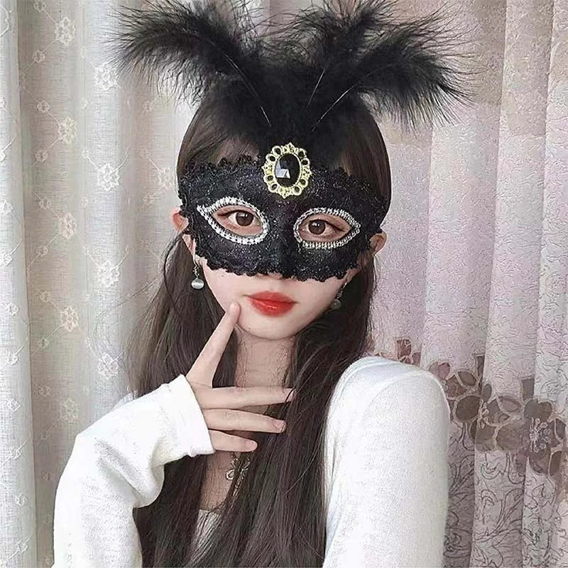 1PC Topeng Renda Bulu Masker Bulu Topeng Mata Pesta Topeng Setengah Wajah Topeng Wanita Topeng Pesta