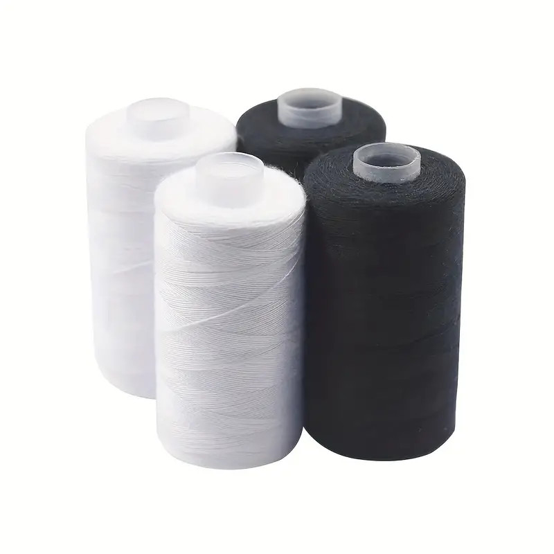 2pcsHousehold sewing thread Hand sewing black and white thread 500 m polyester thread for sewing mac