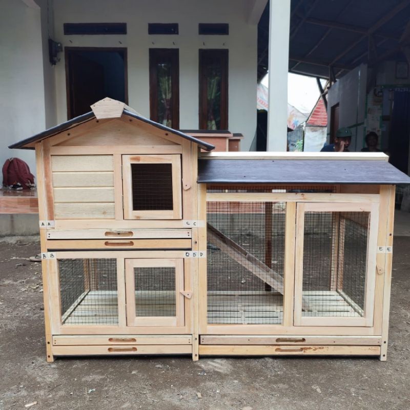 Pet Cargo Pet House Kandang Kelinci Besar Kandang Kelinci murah Kandang Kelinci 2 Lantai Kayu INDOOR