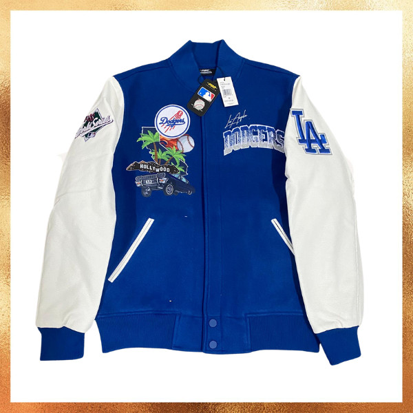 Jacket Pro Standard MLB LA Dodgers Patch City Of Angels Blue White Varsity Jacket Original