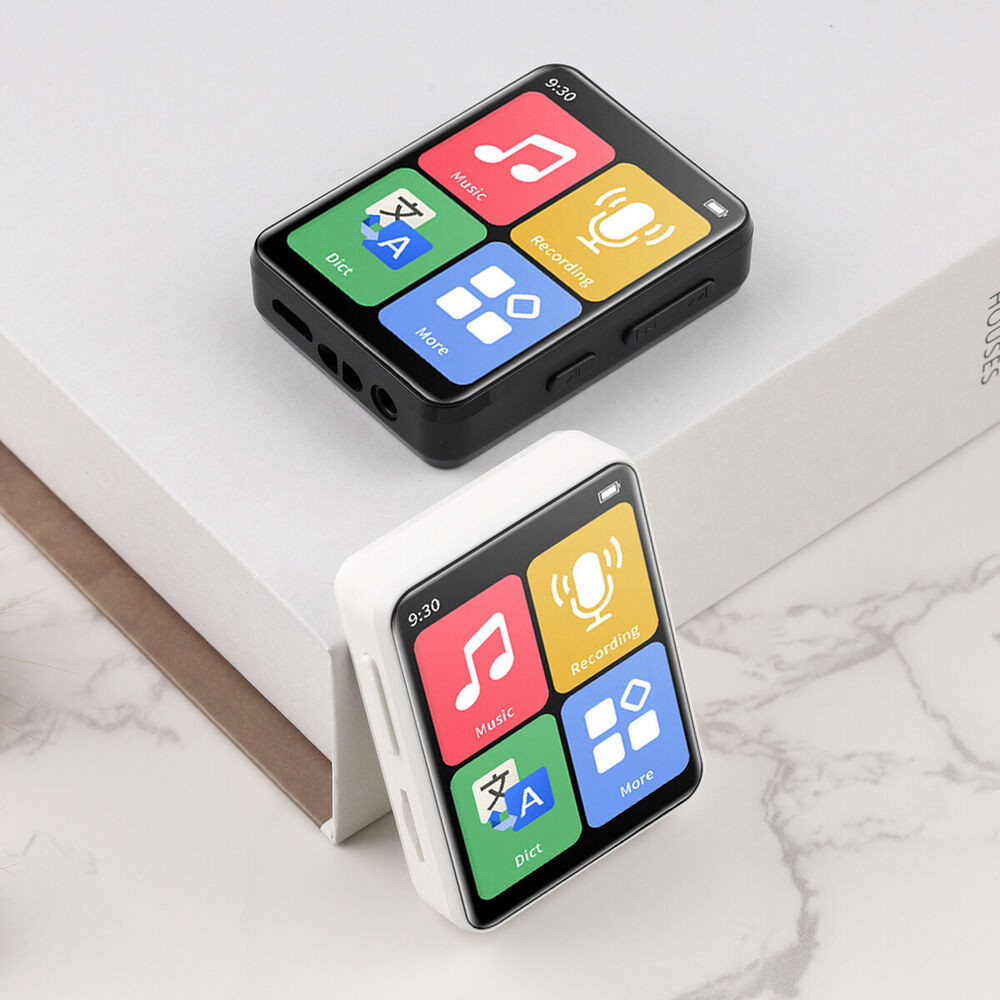 2024 New Portable MP4 MP3 Player Bluetooth 5.0 Clip Mini Walkman Student Full Touch Screen Sport Los