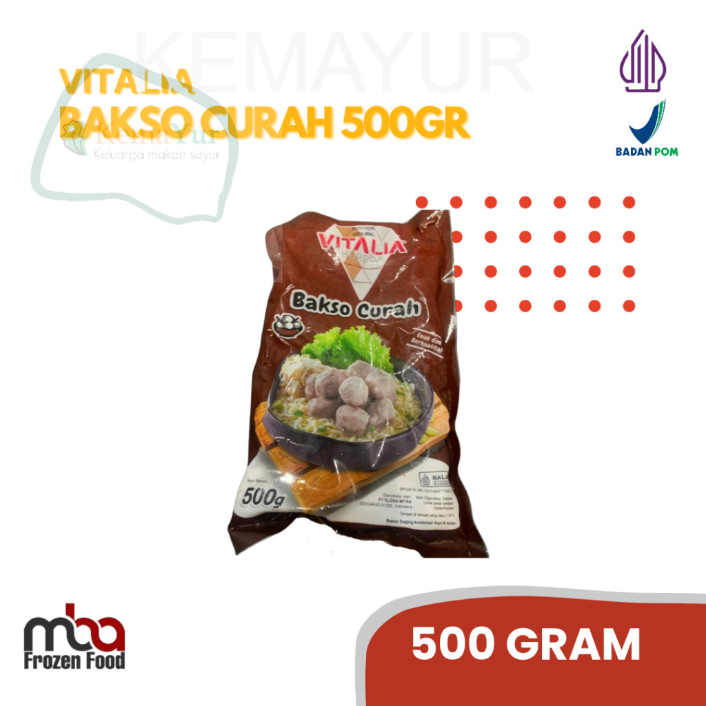 VITALIA BERNARDI Bakso / Baso sapi Curah 500 gr/ 35 pcs /Bakso /Baksosapi /Pentol /Dagingsapi /Dagin