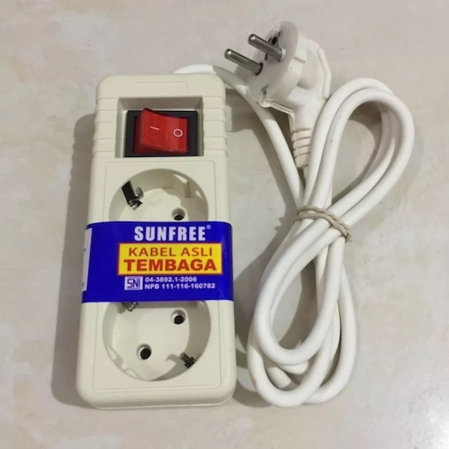 stop kontak colokan listrik 2 lubang 5 meter SNI