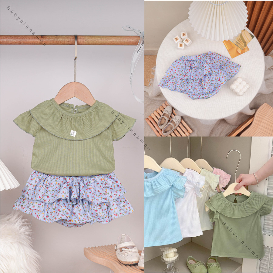 Setelan Baby Siena uk Bayi 6-24 Bulan / One Size Stelan Baju Set Bayi Perempuan Lucu Import Korea Br