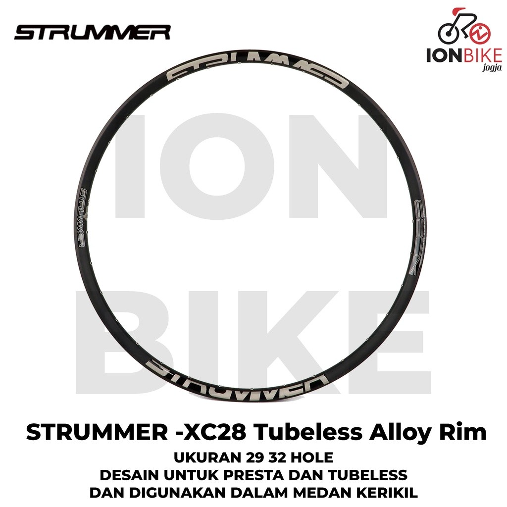 Velg Rim Rims Strummer 29 Inch XC28 32 Hole 32H Tubeless Alloy PCS Superlight Ringan 32 H Sepeda Gun