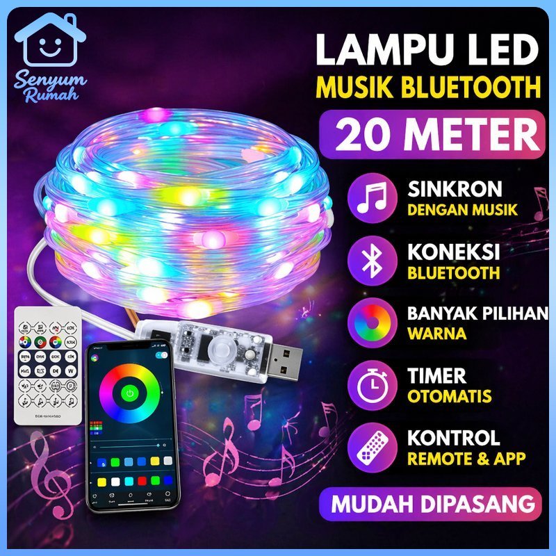 Senyum Rumah Lampu Led Strip Neon Rgb Outdoor Waterproof Ip68 Bluetooth App Remote Sensor Musik Untu