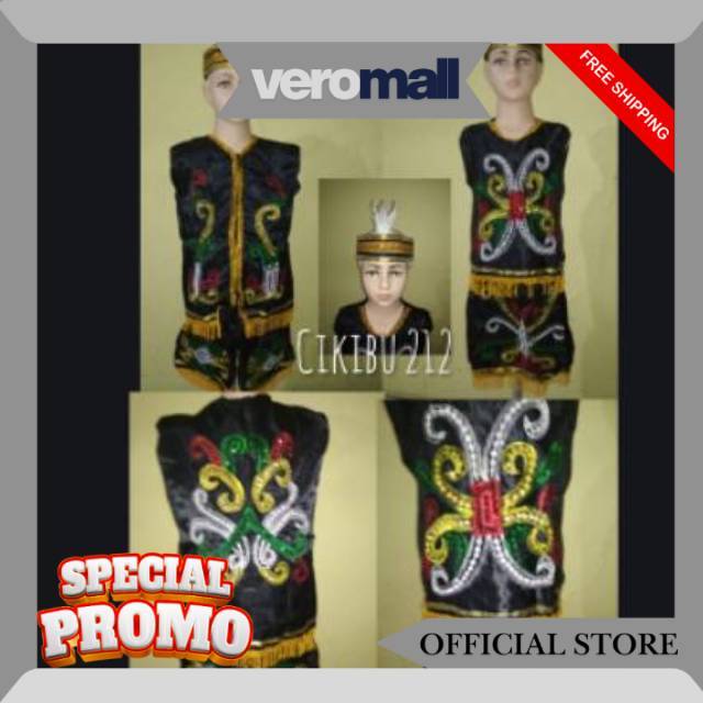 Baju adat kalimantan timur anak (cikibu)