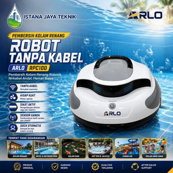 Pembersih Kolam Renang Robot Tanpa Kabel Vacum Robotic ARLO PC100 Robot Kolam