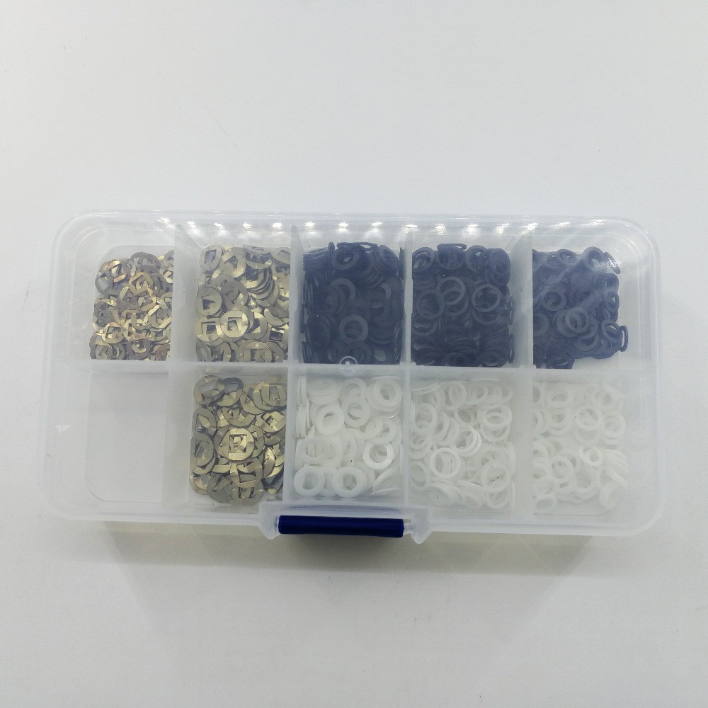 900pcs/Lot in Box Scissor Repair Kit Hairdressing Scissor Accessory Plastic 7*5/7*4/6*4mm Washers Ba