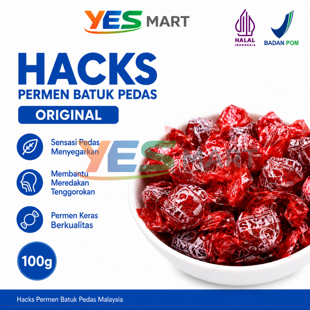 Hacks Permen Batuk Pedas Malaysia Repack HALAL BPOM 100g