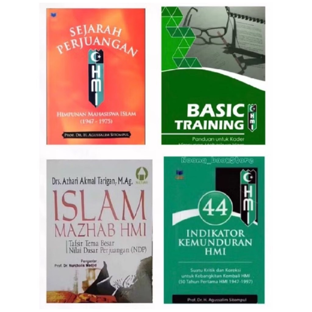 paket budling 4 buku HMI: Sejarah Perjuangan HMI - Basic Training HMI - 44 indikator kemunduran HMI 