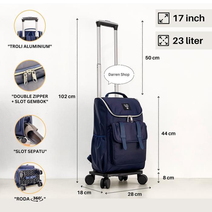 Tas Troley Tas Travel Bisa Bongkar Pasang Backpack Trolley