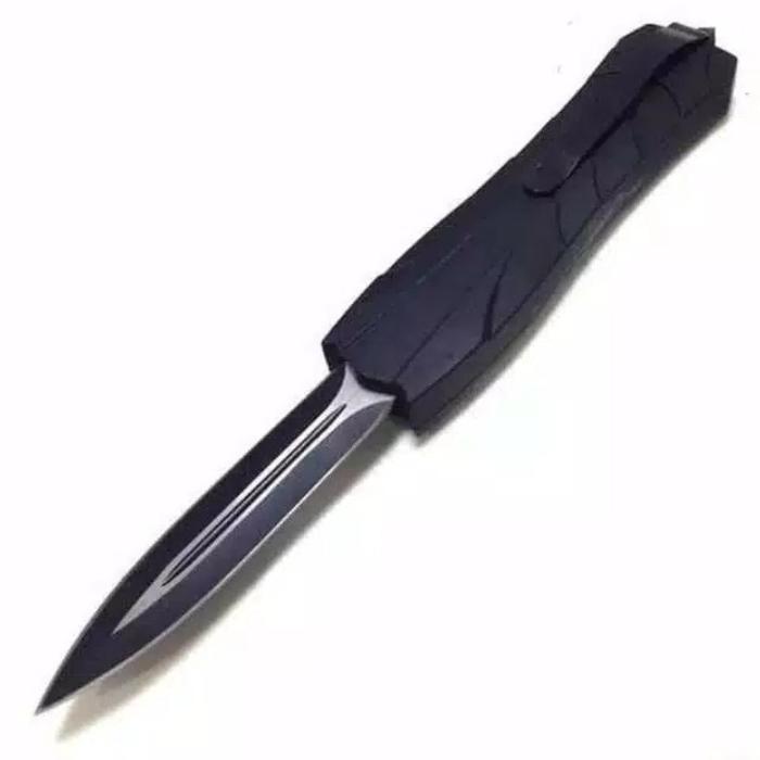 PISAU ON OFF LIPAT OTOMATIS AUTOMATIC KNIFE HITAM TOMBOL PENCET