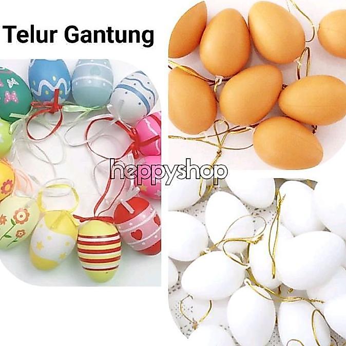 Termantab] TelurPlastikGantung Warna, Telur Paskah Gantung