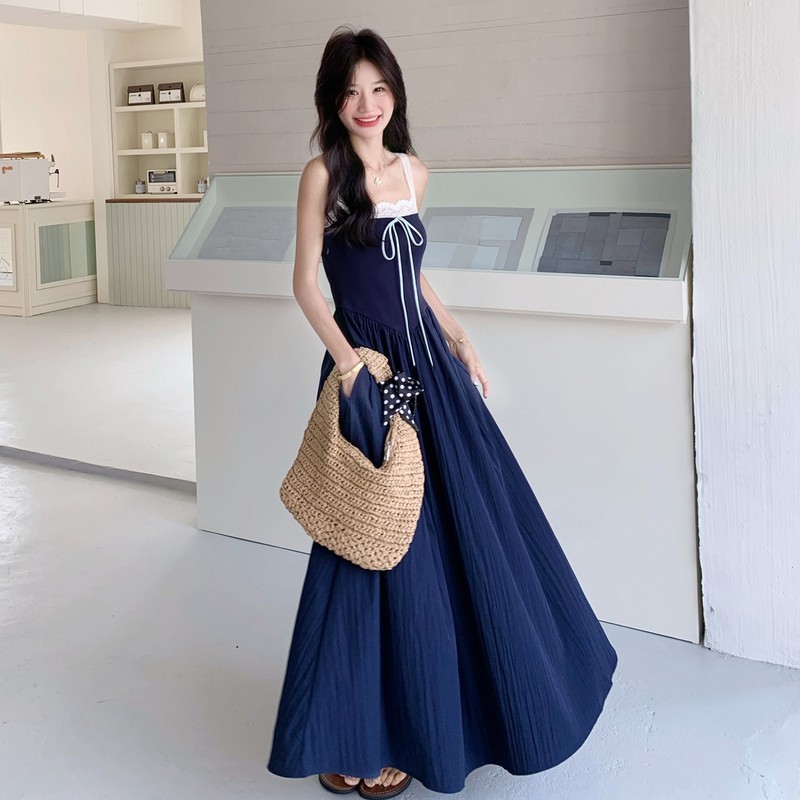 [ Mode Vogue] Warna biru tibet gaya besar gaya kain organik desain tradisional ideal untuk