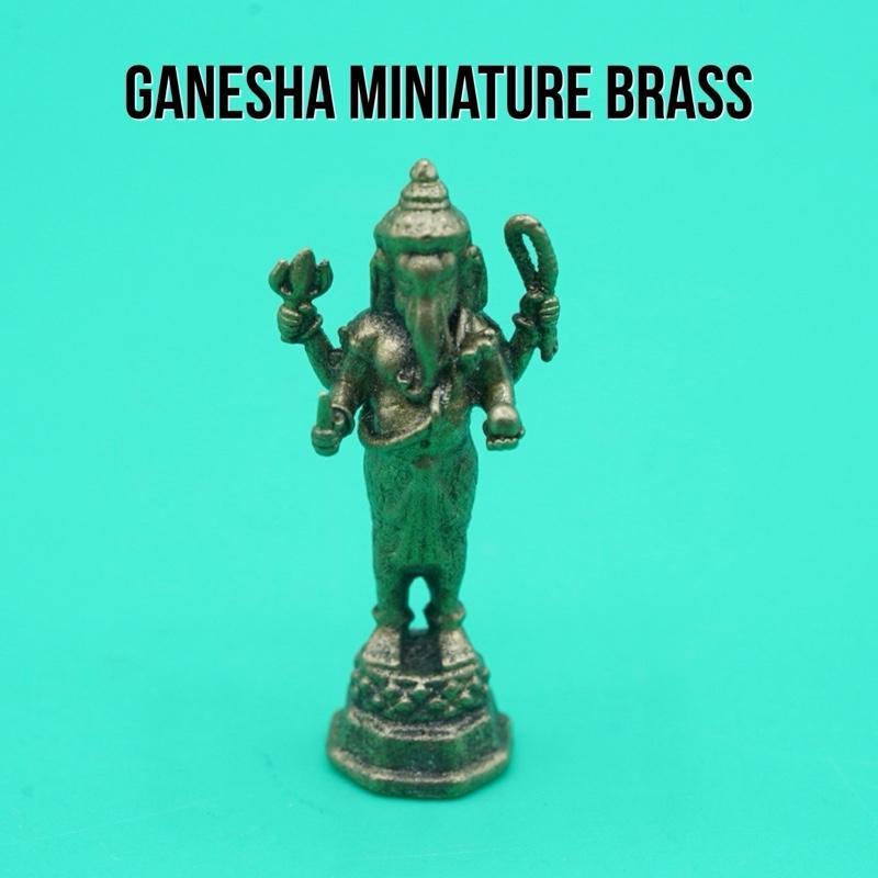Small Brass Standing Ganesa Ganesha Amulet Kuningan Miniature Statue Art Cooper Monopoly Monopoli Pi