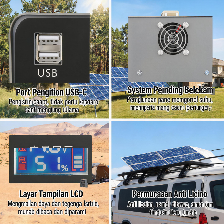 PROMO PORTABLE SOLAR GENERATOR HOME LIGHTING & CHARGING SYSTEM TENAGA SURYA