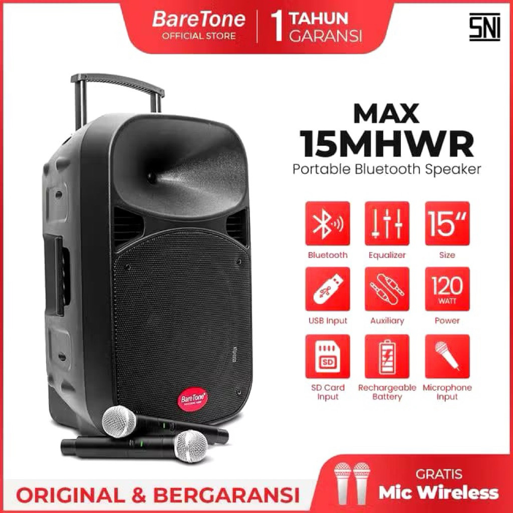 Speaker Baretone Max15Mhwr Original Speaker 15inch Baretone