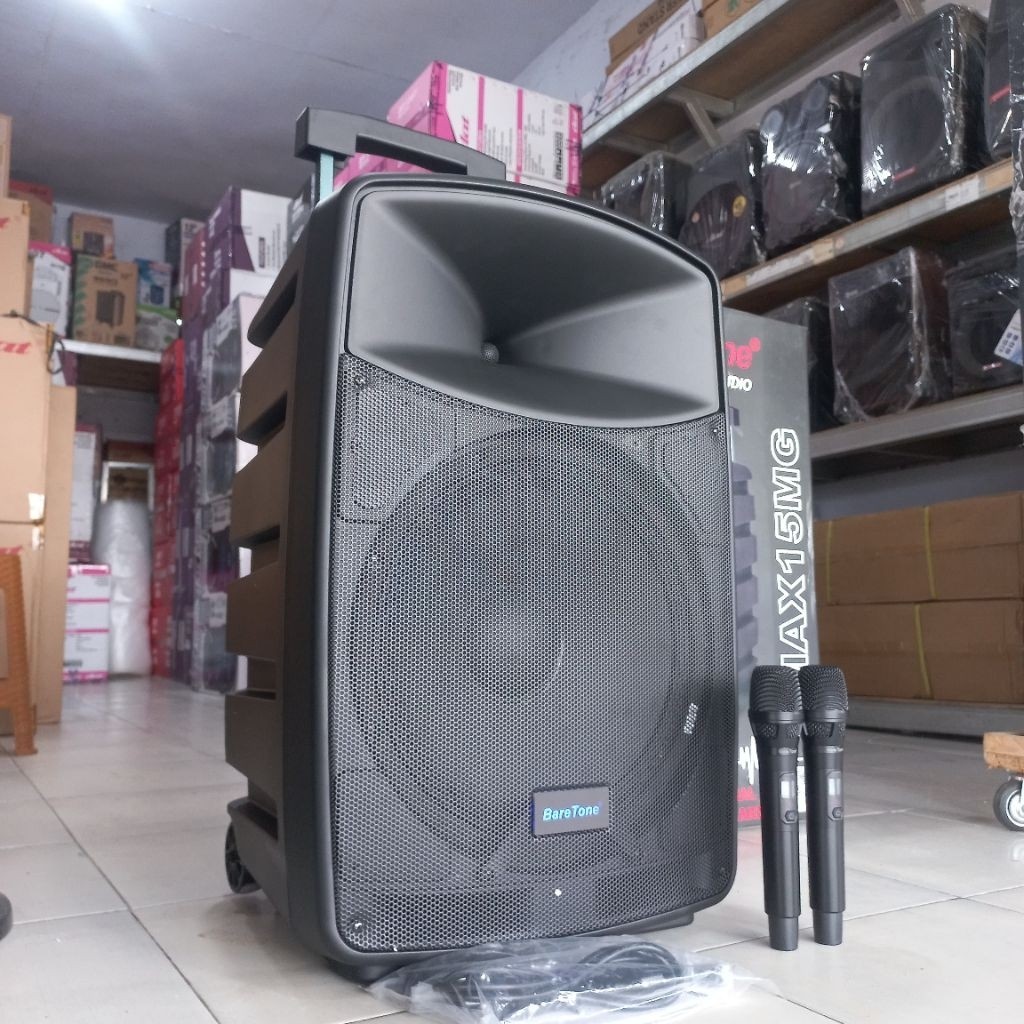 SPEAKER BARETONE TERBARU 15 MG 400 W MIC BISA DI CHARGE