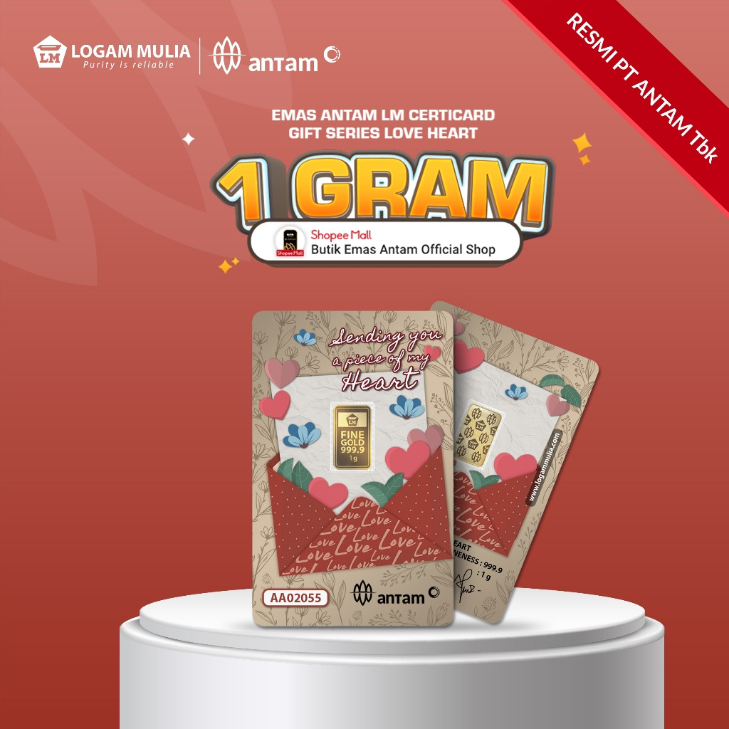 Emas Antam LM Gift Series Love Heart - 1 gr