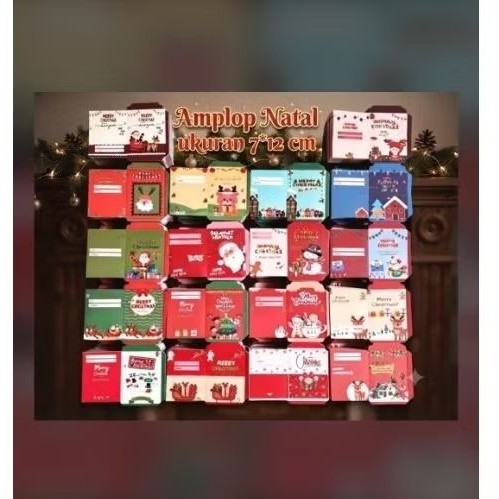 (Isi 1000 lembar Amplop size sedang)Paket Amplop Natal sedang Lembaran free plastik / amplop lebaran