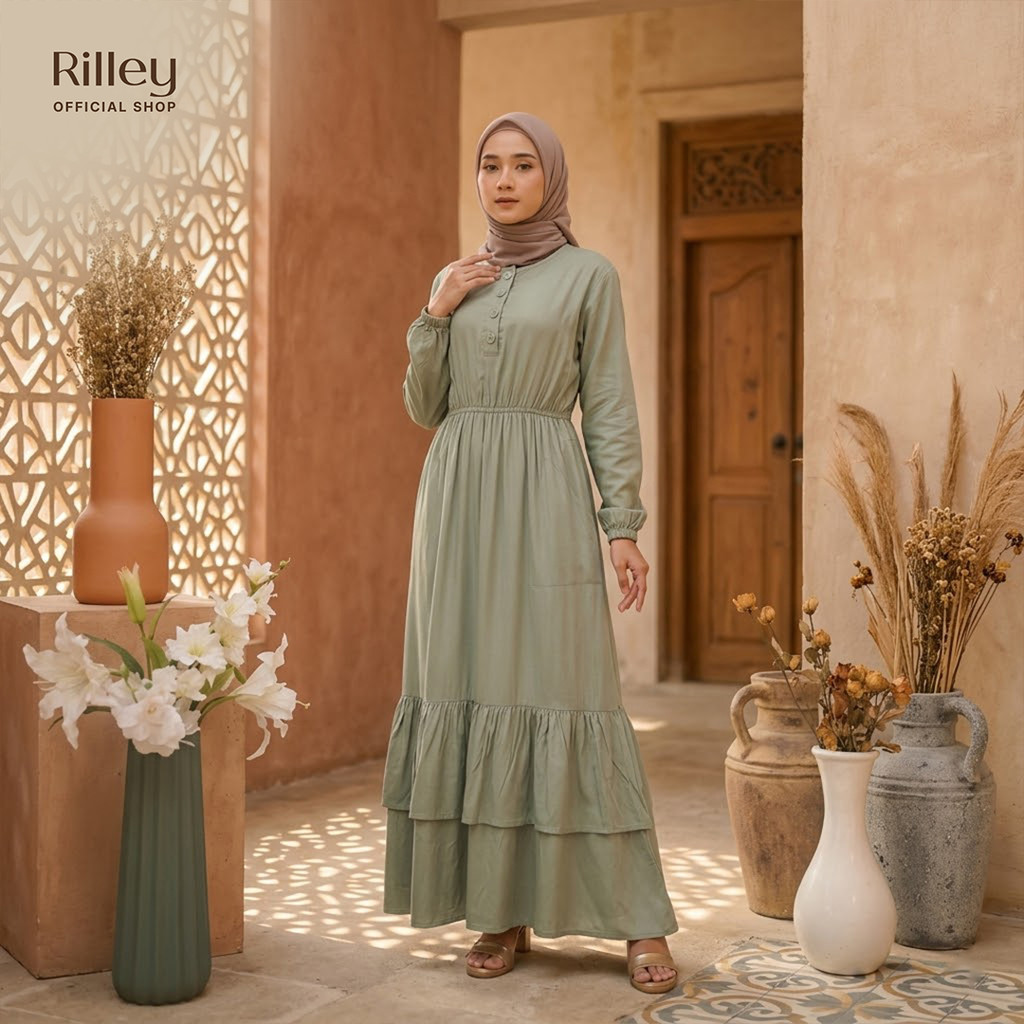NEW RILLEY - Gamis Danisa | Dress Rayon Terbaru | Fashion Muslim Syari Wanita