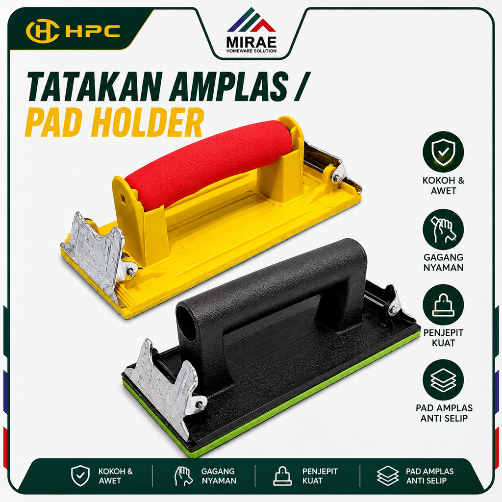 Pad Holder Amplas Manual + Gagang Busa | Alat Pegangan Amplas Kertas