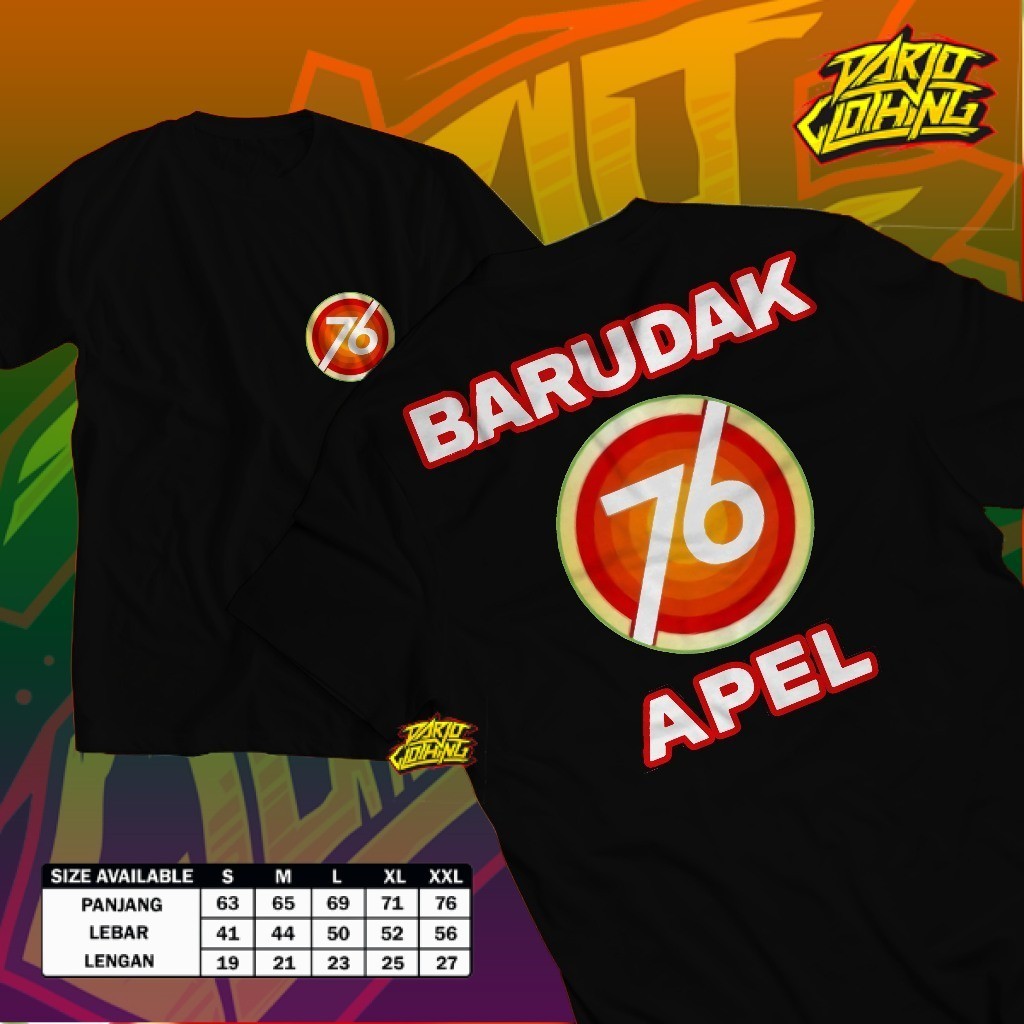 Kaos Barudak 76 Apel Premium | Kaos Pria Wanita Unisex | Cotton Combed 30s
