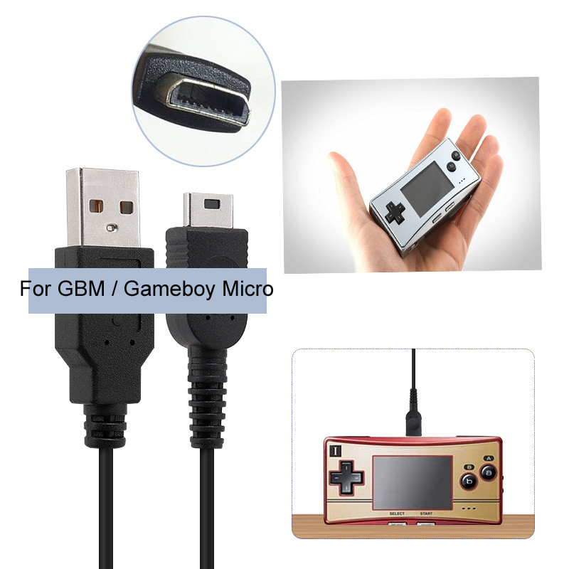 Kabel Pengisi Daya GBM / Gameboy Micro, Kabel Pengganti USB, Panjang 1,2M