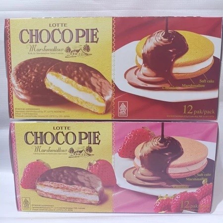 Lotte Choco Pie / Choco Pie 12 / Choco Pie Coklat / Choco Pie Strawberry