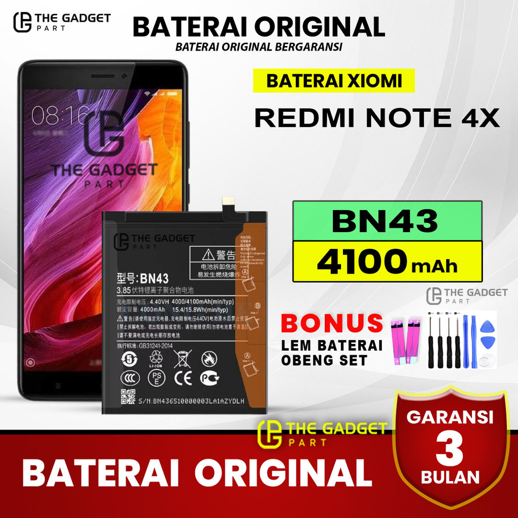 BATERAI BATRE XIOMI REDMI NOTE 4X / BN43 ORIGINAL COD