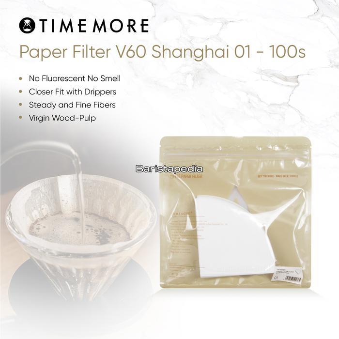 Timemore Paper Filter V60 01 02 100s Kertas Saring Seduh Kopi - 01-100s