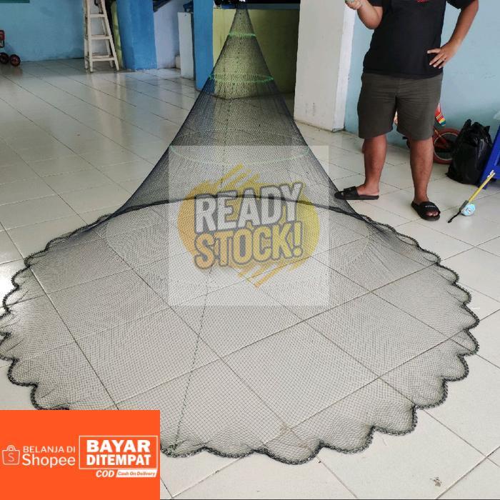 JALA IKAN JALA UDANG 2 METER BAHAN NILON D3 LUBANG JARI KELINGKING JALA SUNGAI JALA LEMPAR TERMURAH