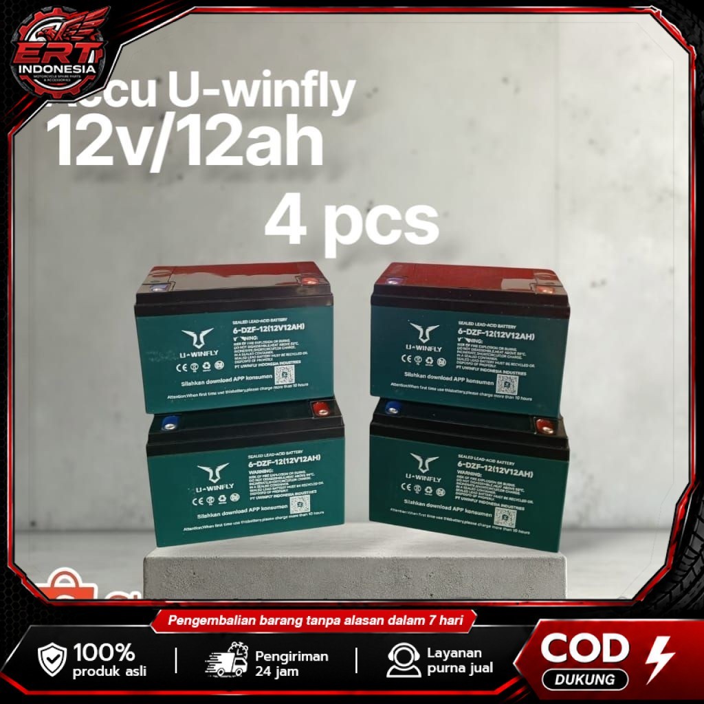 AKI SEPEDA LISTRIK U-WINFLY 12v/12ah aki 48v/12ah aki 12v/20ah