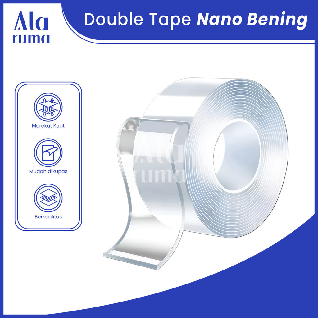 Double Tape Nano Bening Crystal Nano Double Gel Grip Grape Tape 2 Sisi