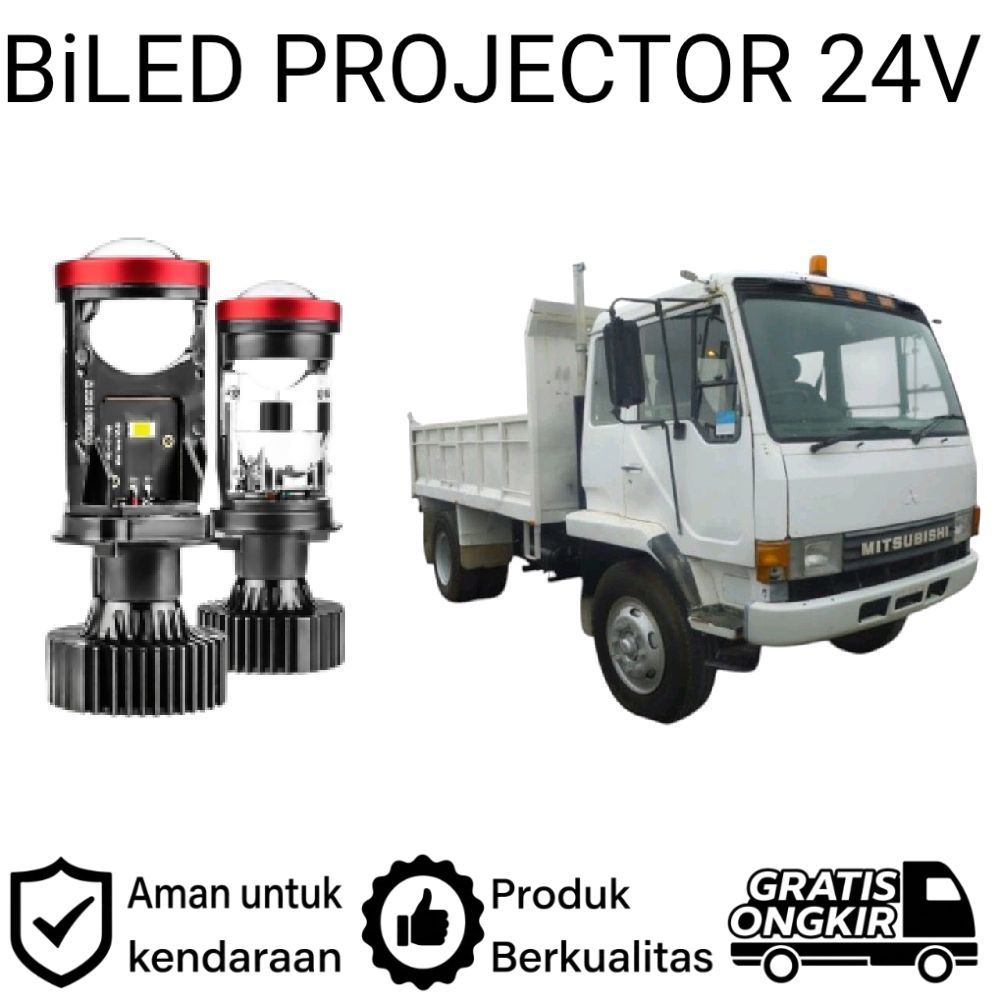 ORIGINAL Lampu utama LED H4 BiLED PROJECTOR 24V MITSUBISHI FUSO FM515 Fuso FM Kotak