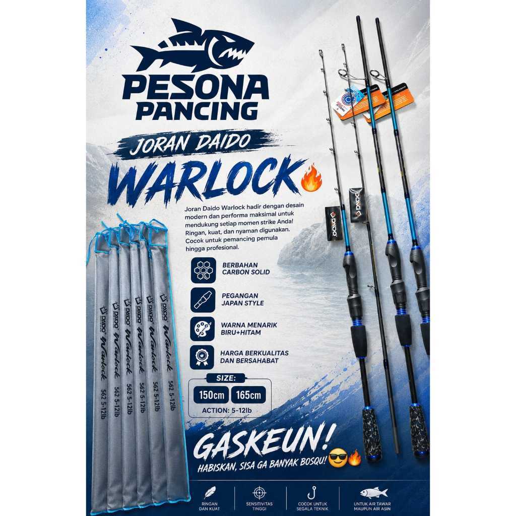 Joran Pancing DAIDO WARLOCK Panjang 150Cm - 165Cm Action 5-12Lb Gagang Japan Style Top Guide Fuji