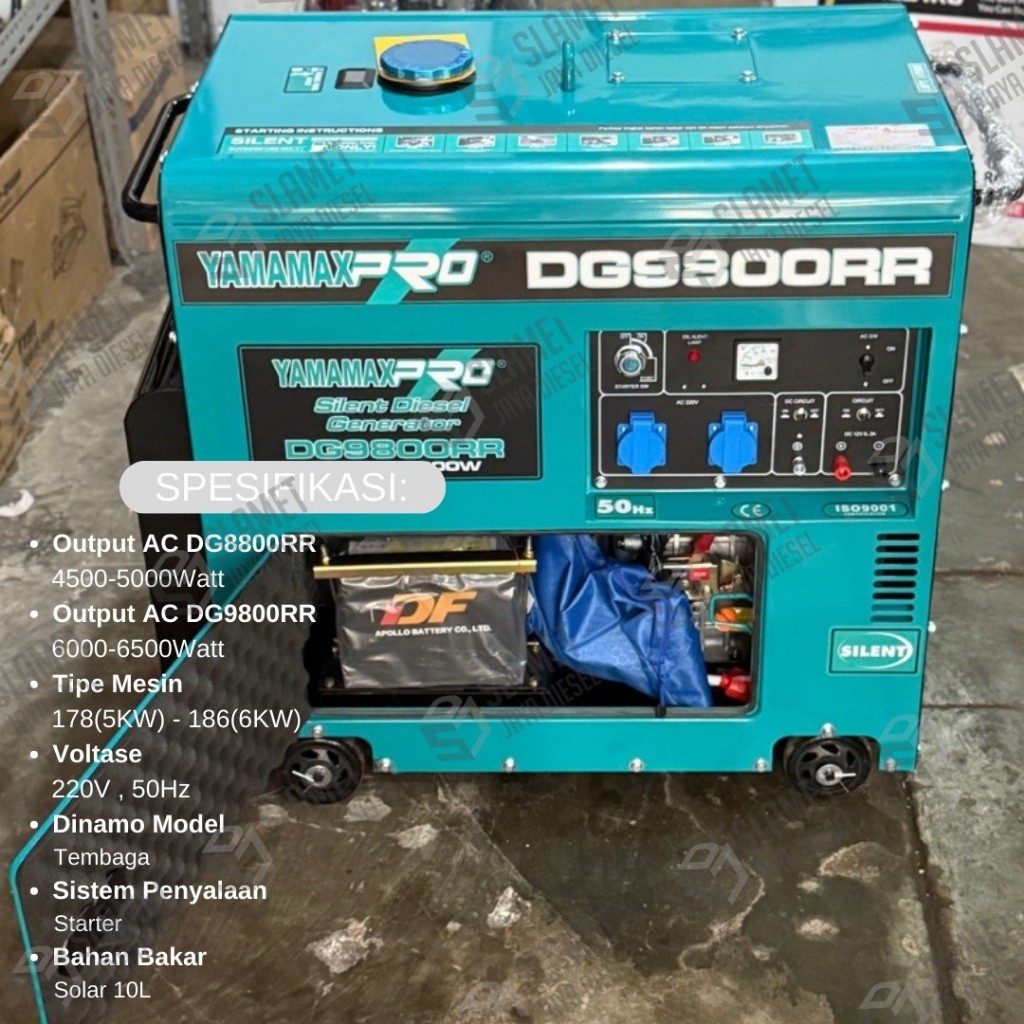 Genset Silent Solar YamamaxPro DG8800RR / DG9800RR - 5000Watt / 7000Watt