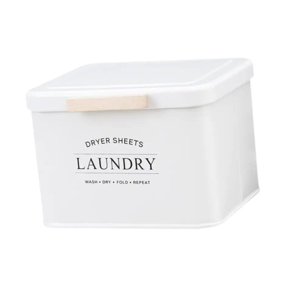 Dryer Sheet Box Bathroom Accessories Rustic Metal for Laundry Room Organizer