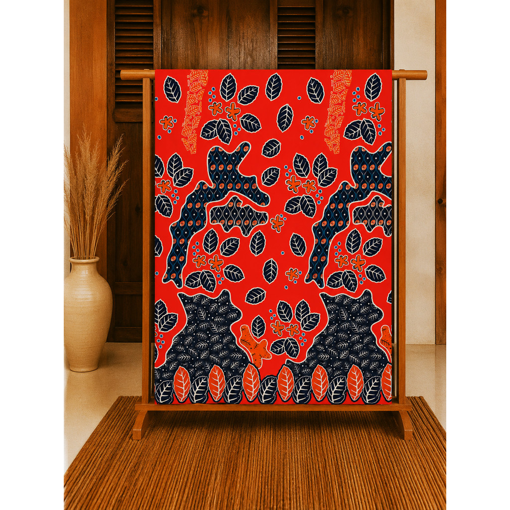 SEPIAK BELITONG BATIK CETAK MOTIF DAUN SIMPOR SERIES