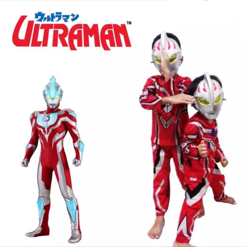 BAJU ANAK KOSTUM ULTRAMAN TOPENG / SETELAN ANAK ULTRAMAN / BAJU ANAK ULTRAMAN