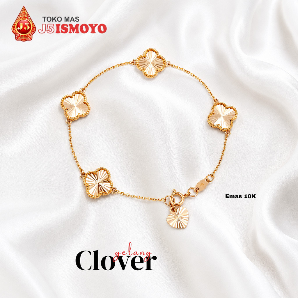 Gelang Rantai Emas 10 Karat Clover J5 Ismoyo