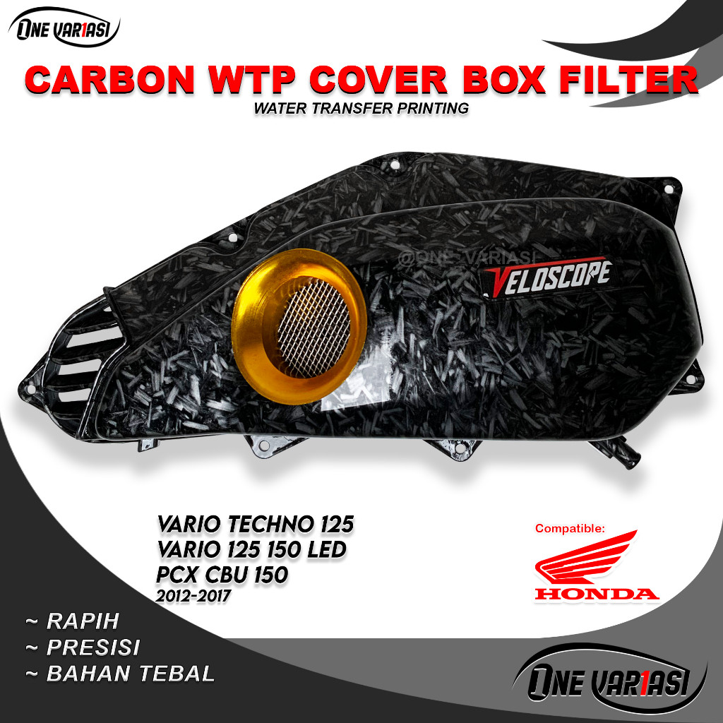 COVER TUTUP BOX FILTER CARBON FORGED VELOCITY VARIO 125 / VELOSCOPE CARBON FORGED VARIO 125 ONEVARIA