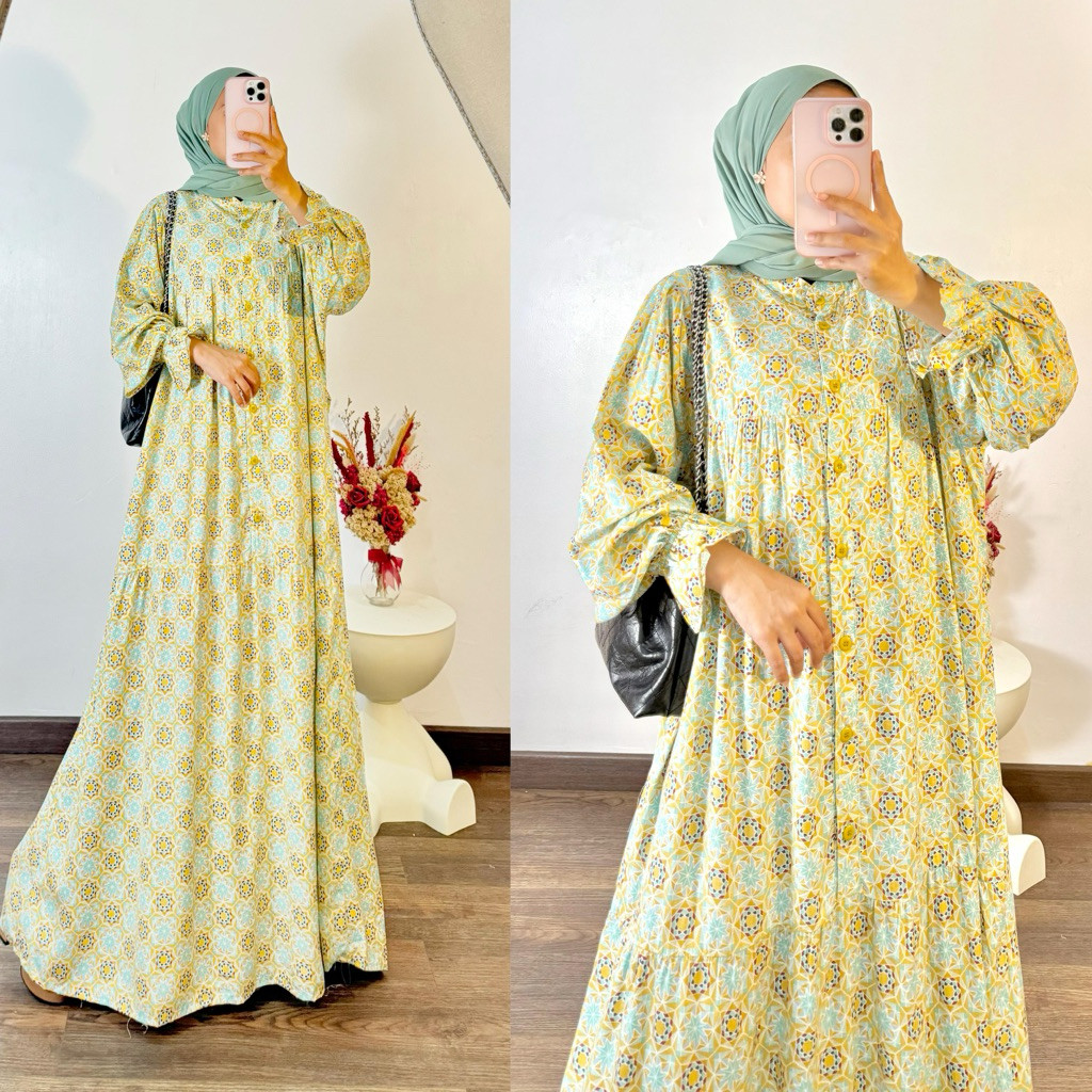 (COD) GAMIS ROSA RAYON MOTIF PREMIUM - Harga Grosir