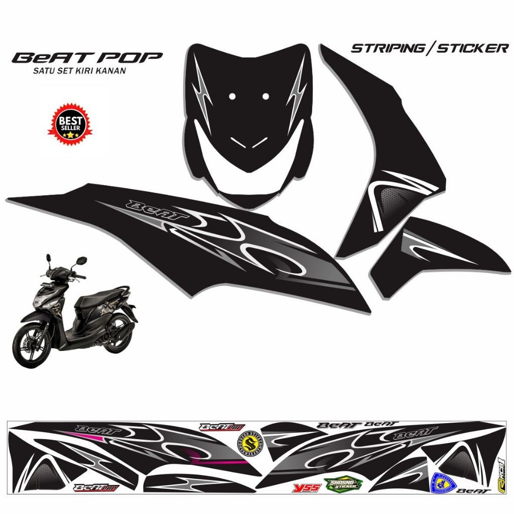 STIKER BEAT POP VARIASI / STRIPING KEREN BEAT POP FI STIKER VARIASI MOTOR
