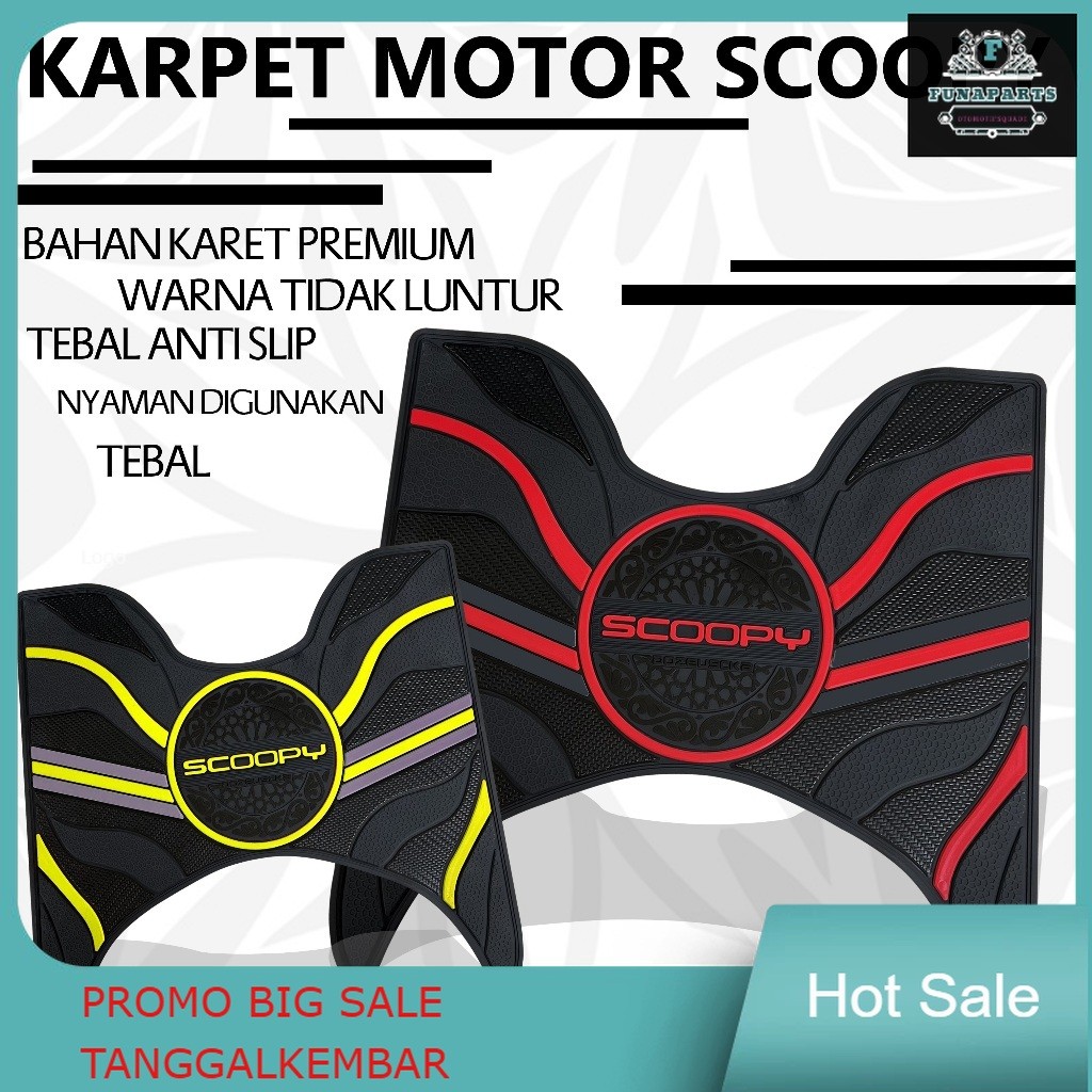 Karpet scoopy 2016 sd 2023 Stepflor Pijakan Alas Kaki Dashboard Motor