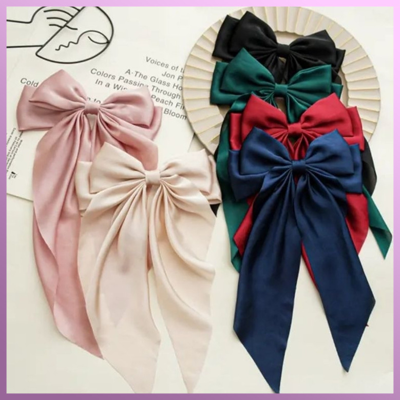 Jepit Rambut Pita Korea - Bahan Satin Premium