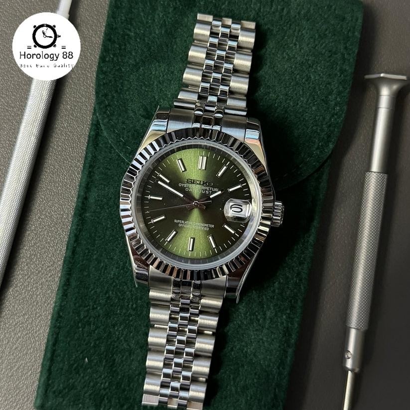 Seiko mod Datejust Green Olive NH35 Exclusive